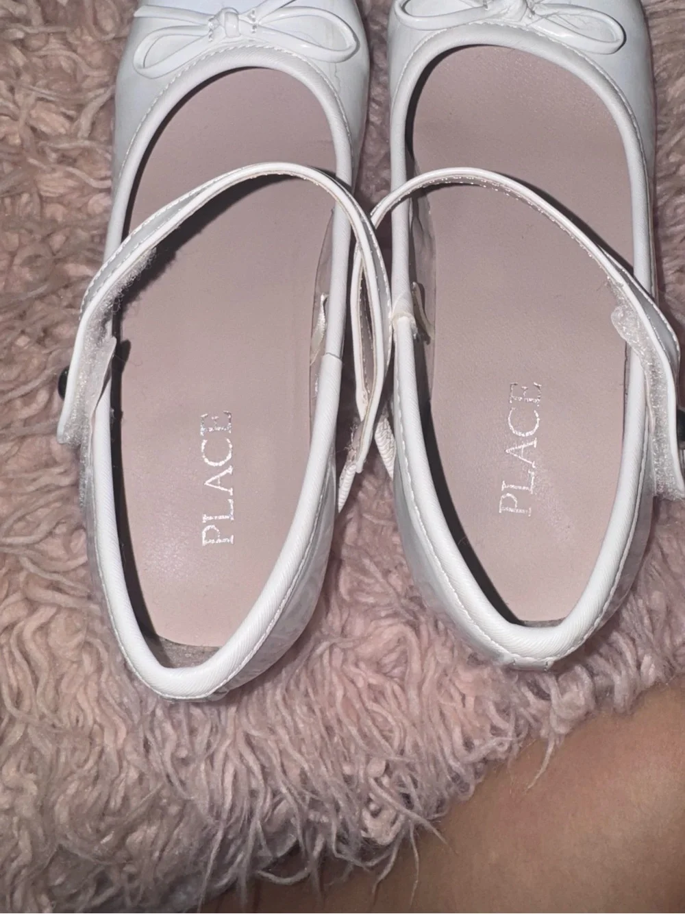 The Children's Place White Bow Mary Jane Flats with Ankle Strap
